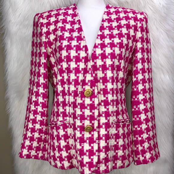 ann may Jackets & Blazers - Ann May size 8 100% silk hot pink blazer